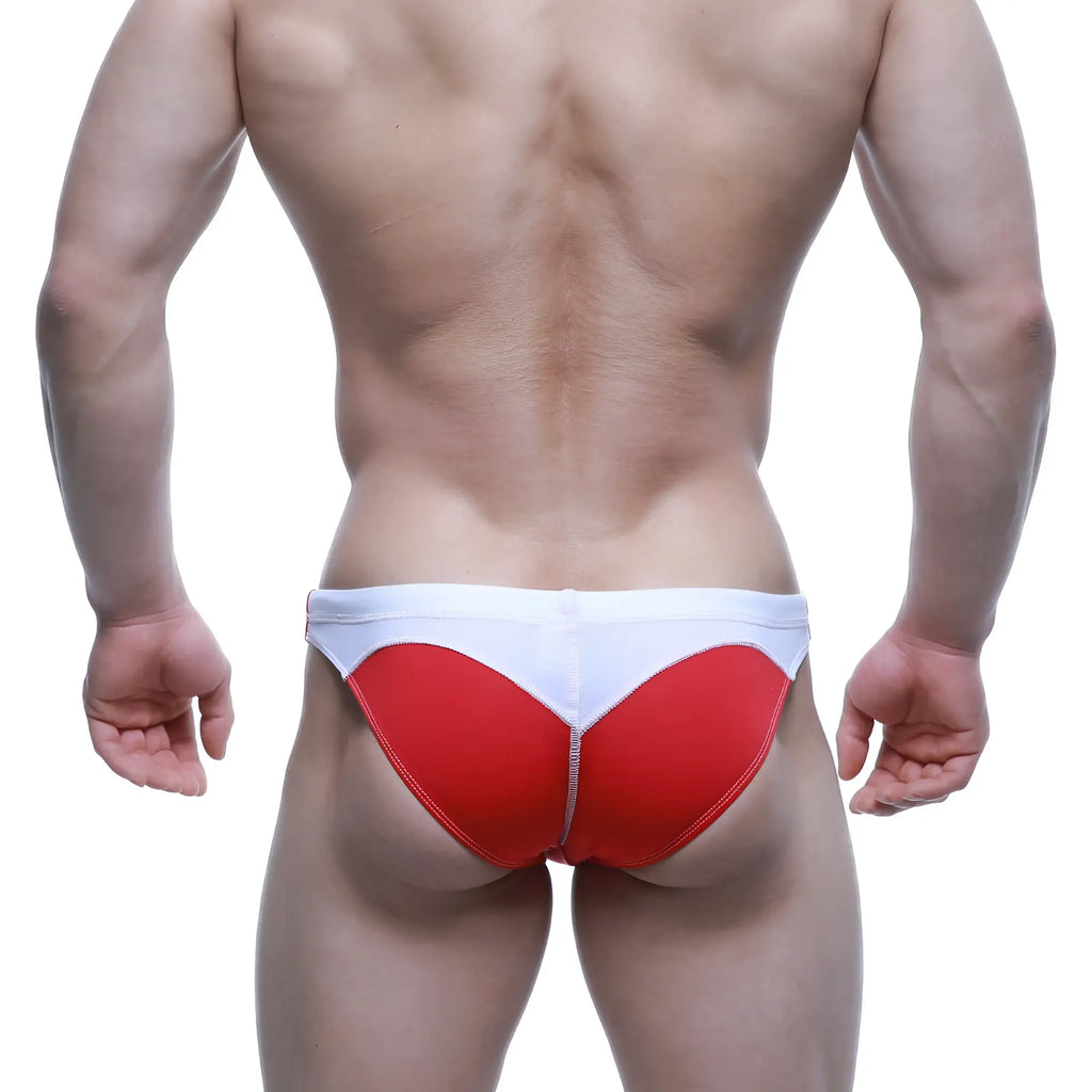 MetroMaleWear Laguna swim bikini red athletic briefs with heart-shaped design for swimwear and active use