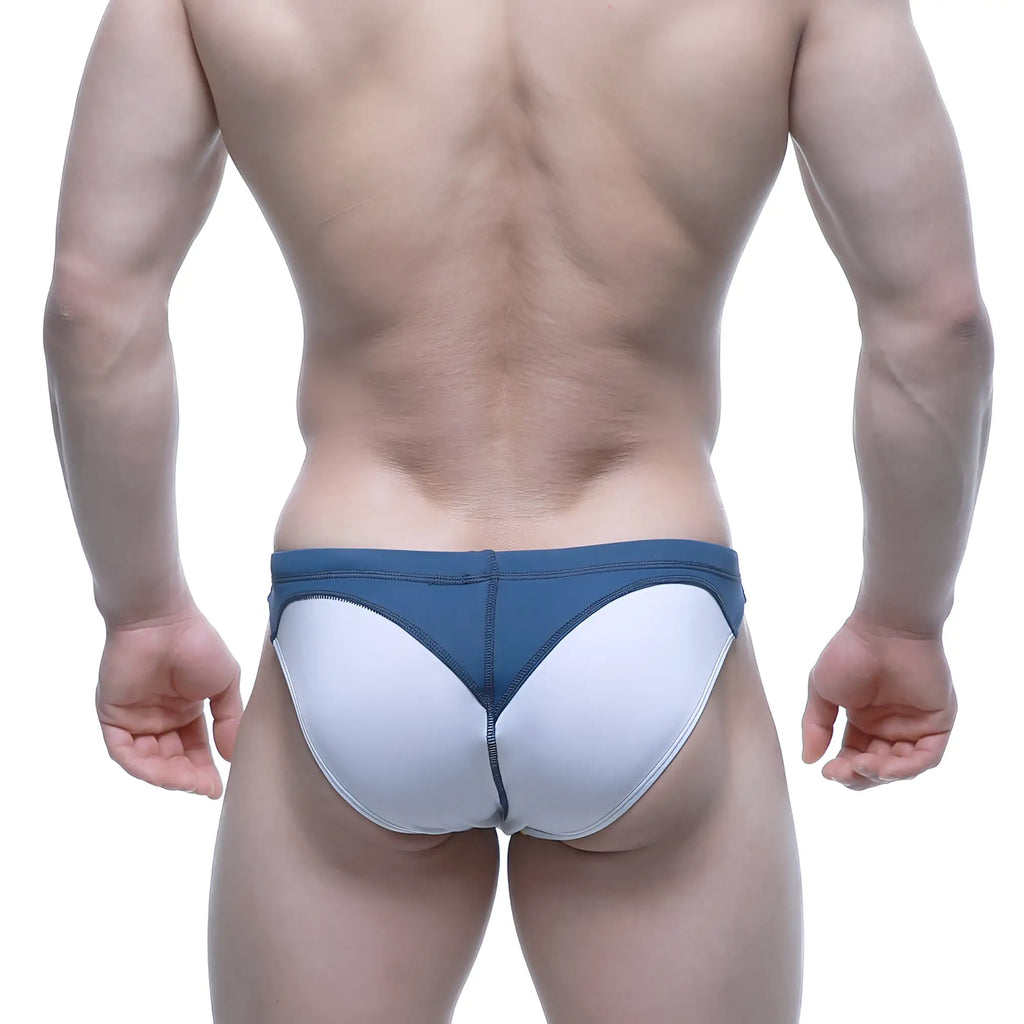 MetroMaleWear Laguna swim bikini white two-tone briefs with contoured design for comfortable swimwear use