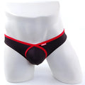 MetroMaleWear Lasso bikini briefs in black and red with bold contrasting design for men’s comfortable everyday wear