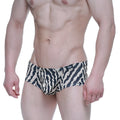 Metro male wear leopard trunk 2125-69 black and white zebra-striped men’s briefs with black logo on waistband