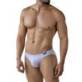 White men’s briefs metro male wear lilac bikini 5103-m04 with black logo waistband and comfortable fit