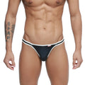 Black and white thong with sleek minimalist design from metromalewear link bikini dark blue 3605-28 collection