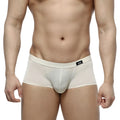 MetroMaleWear Lupin trunk 2026-05 cream-colored form-fitting men’s briefs with smooth stretchy fabric and black logo patch