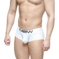 White m2w men’s briefs with a black metro male wear logo on the waistband for comfortable everyday wear