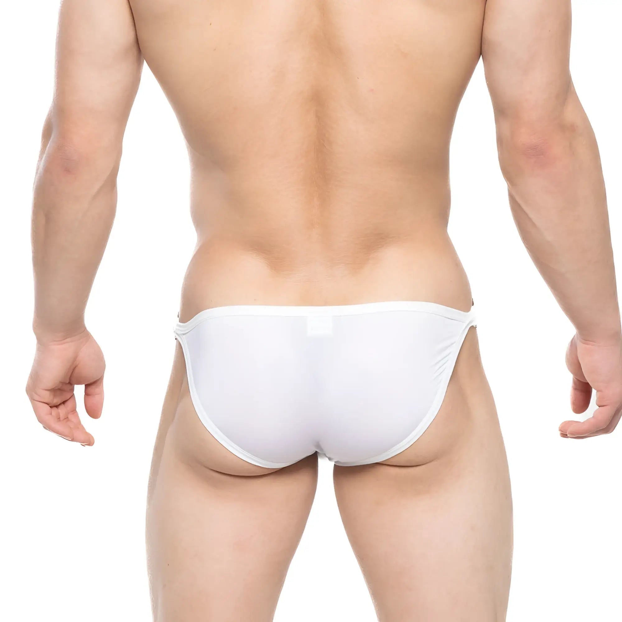 MetroMaleWear Mahana bikini white 6204-00 white form-fitting swim trunks with a sleek minimalist design