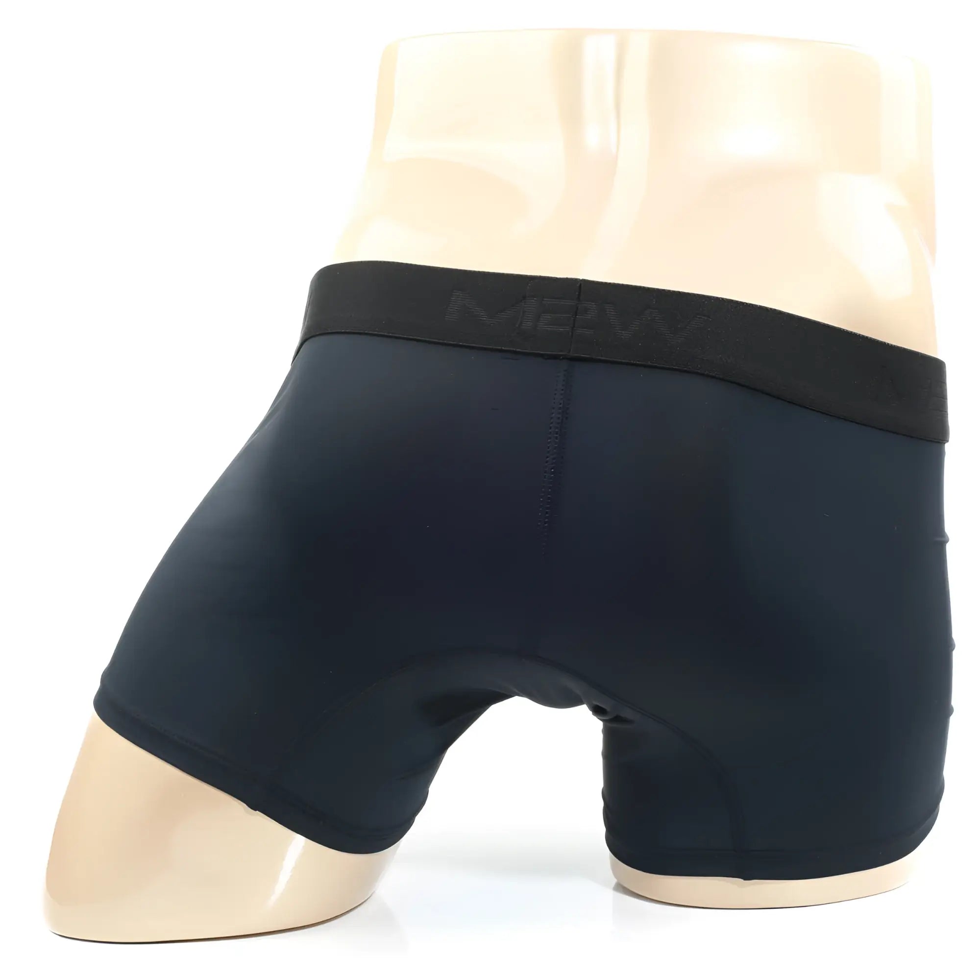 Black men’s briefs metro malewear maintenant boxer brief with black elastic waistband and meow logo in black