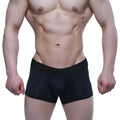 Black metroMaleWear maintenant boxer briefs with black elastic waistband and subtle nevv branding for men