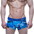 MetroMaleWear Maintenant boxer brief blue 2122-70 with blue camouflage pattern and miluv logo waistband for men