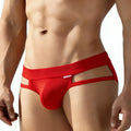 MetroMaleWear Malibu brief red form-fitting men’s underwear with bold waistband and side cutouts for stylish comfort