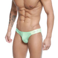 MetroMalewear Malon bikini green mint briefs with white army waistband for men comfortable everyday wear