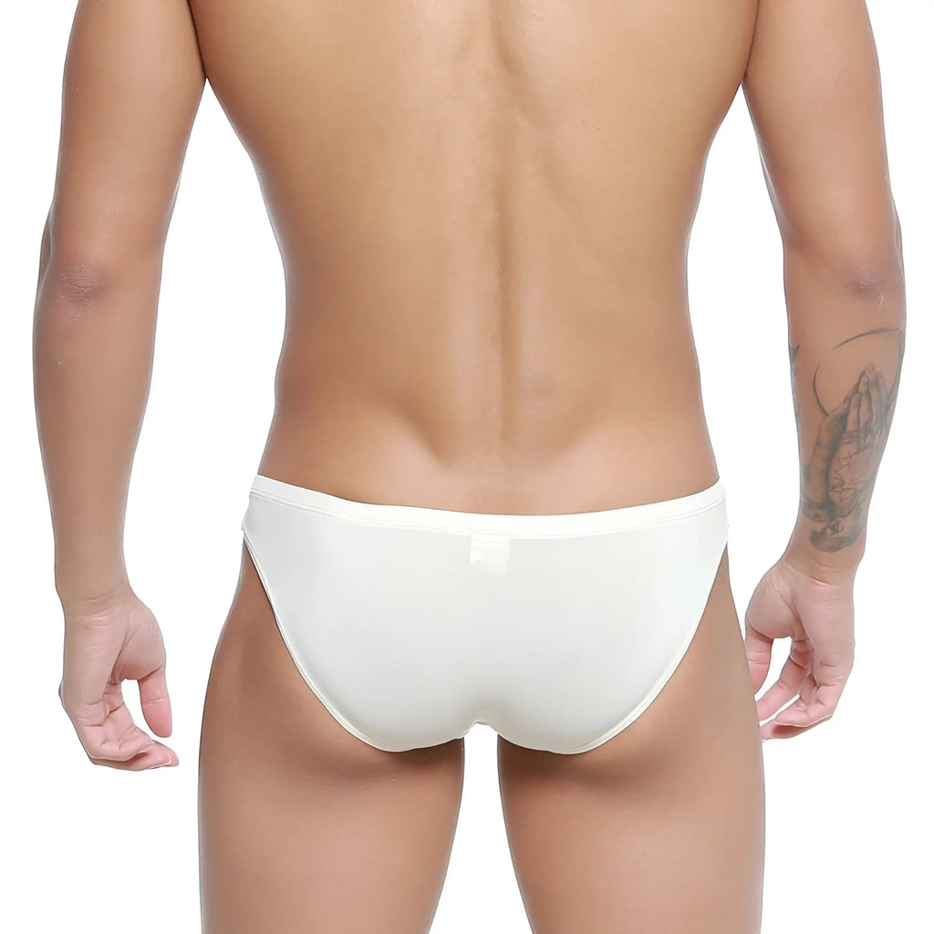 MetroMalewear malon bikini nude 3603-02 white briefs with smooth seamless design and snug fit front view
