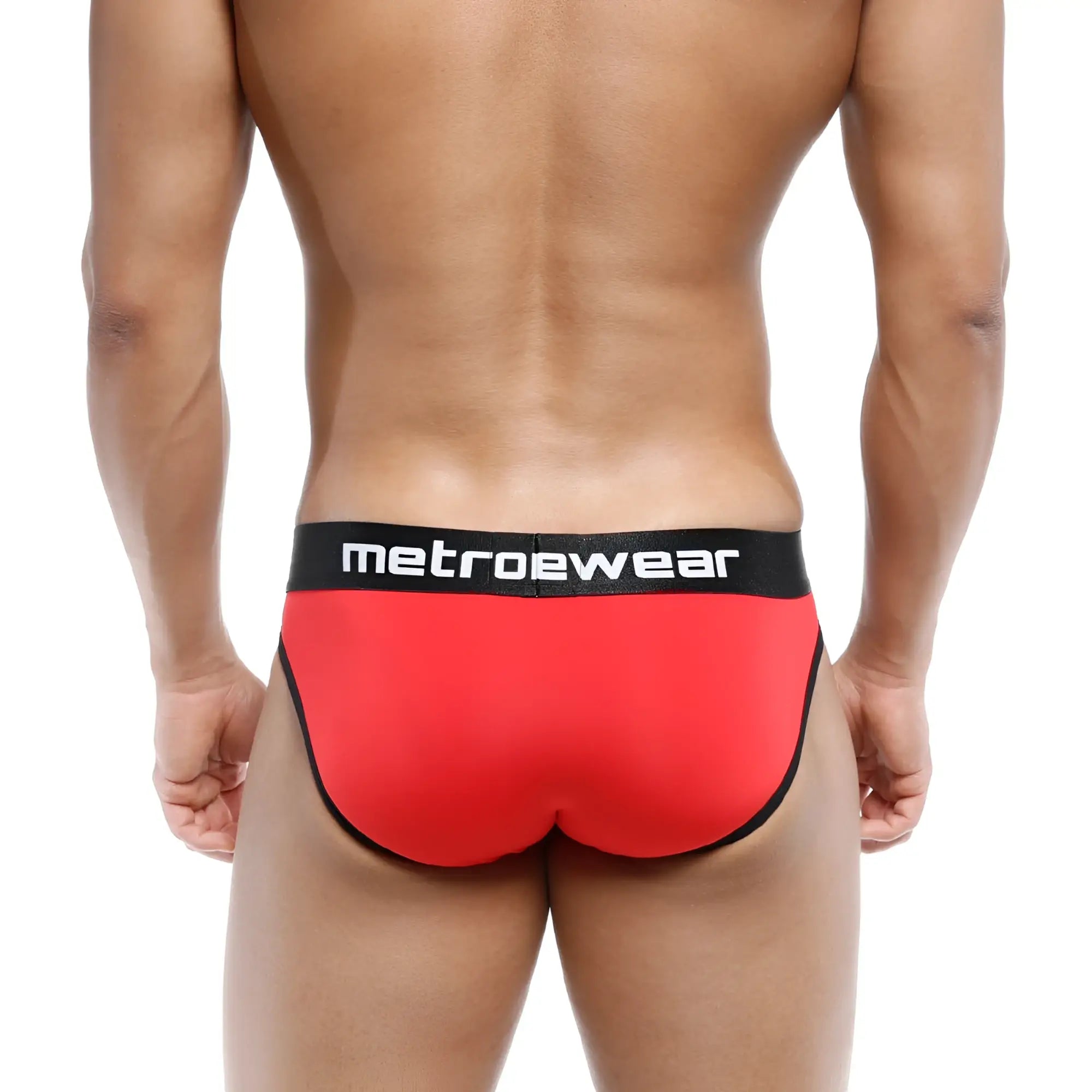 MetroMalewear martini brief red 3103-12 red metrowear briefs with black trim and waistband for comfortable wear