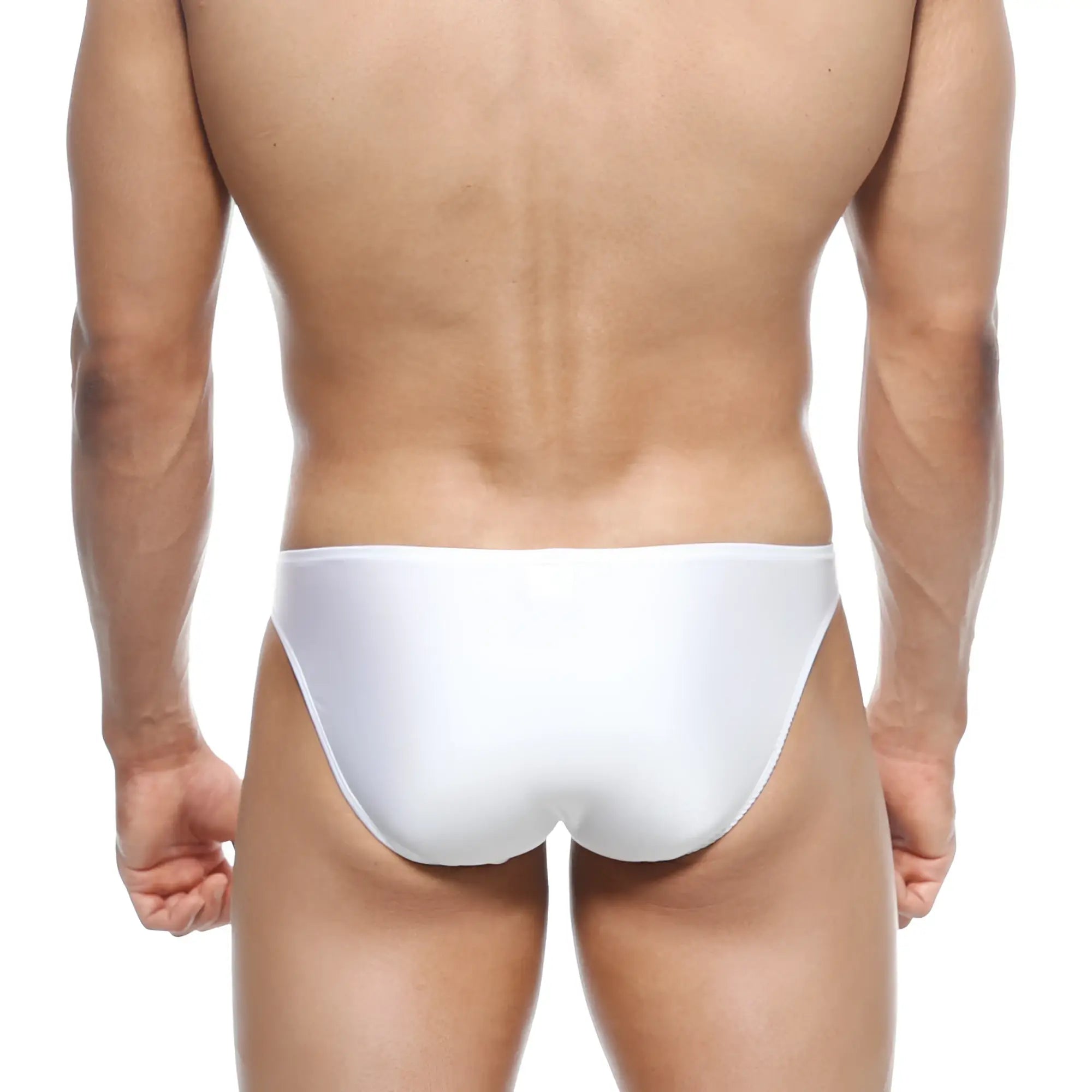 White metro malewear max bulge bikini briefs with smooth texture and snug fit, model 6007-00