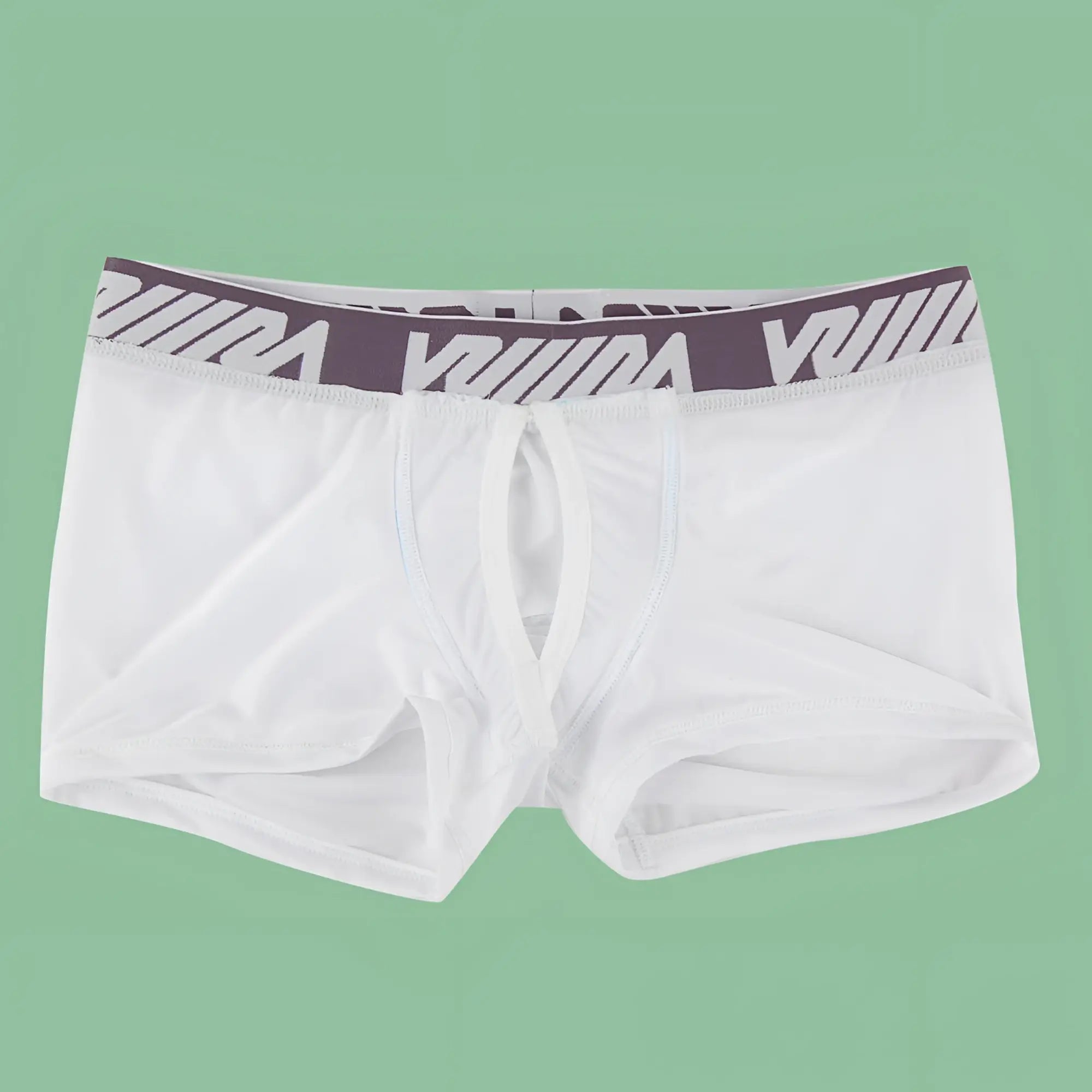 White mens briefs with gray volcom logo waistband metro malewear max bulge boxer brief white 1513-00