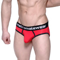 Red and black MetroMaleWear Max Bulge briefs with sleek form-fitting design in breathable fabric for all-day comfort