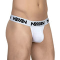 MetroMaleWear max thong white 3202-02 perforated mesh jockstrap with black logo on waistband