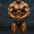 Black leather briefs from metromalewear metromusclewear basic competition suit crocodile 4974-77 visible from front
