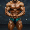 Tealmalewear metro musclewear green 4974-07 competitive bodybuilding briefs in teal and white stripes for men