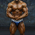 Shiny blue and silver metro musclwear athletic briefs with sleek form fitting design for competition use