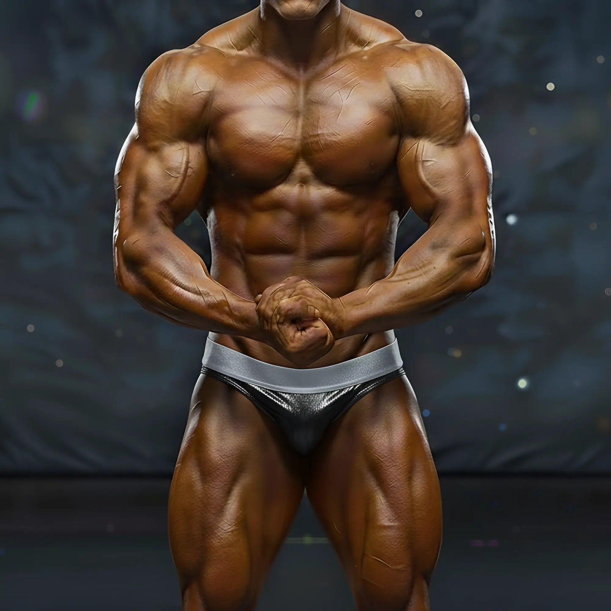 MetroMaleWear MetroMuscleWear shiny silver metallic briefs with sleek form-fitting design for competition use