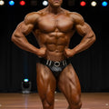 Black leather briefs with a silver rhinestone belt buckle from metromalewear metromusclewear forte muscle trunk 4700-22