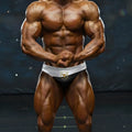 Black and silver athletic briefs with gold bull logo on waistband from MetroMaleWear MetroMuscleWear Samuel competition suit
