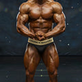 Black briefs with gold waistband featuring strong is beautiful text from MetroMaleWear MetroMuscleWear SIB Competition Suit