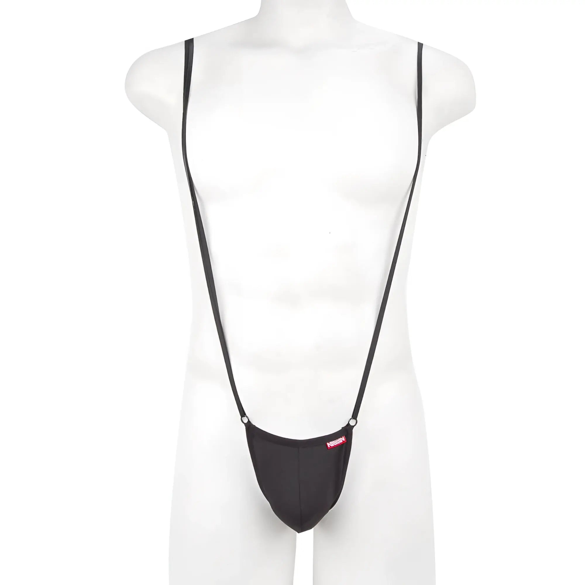 MetroMaleWear Miami bodysuit black 0008-20 with black fabric suspenders featuring a single narrow strap design