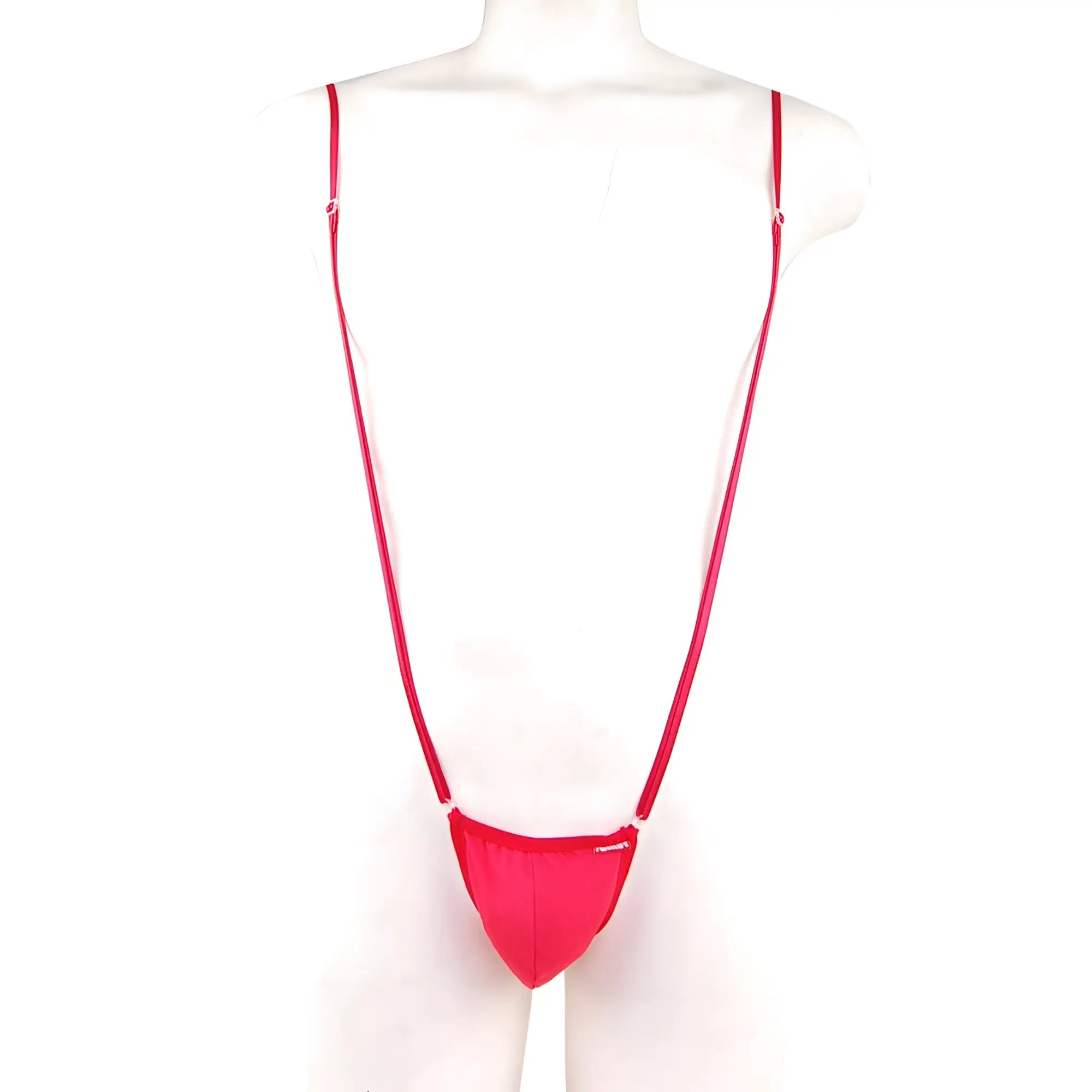 Bright pink metro male wear miami bodysuit red 0008-12 men’s thin strap string bikini with snug fit design
