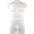 White nylon suspenders with matching white pouch from MetroMaleWear Miami bodysuit 0008-00 for stylish wear