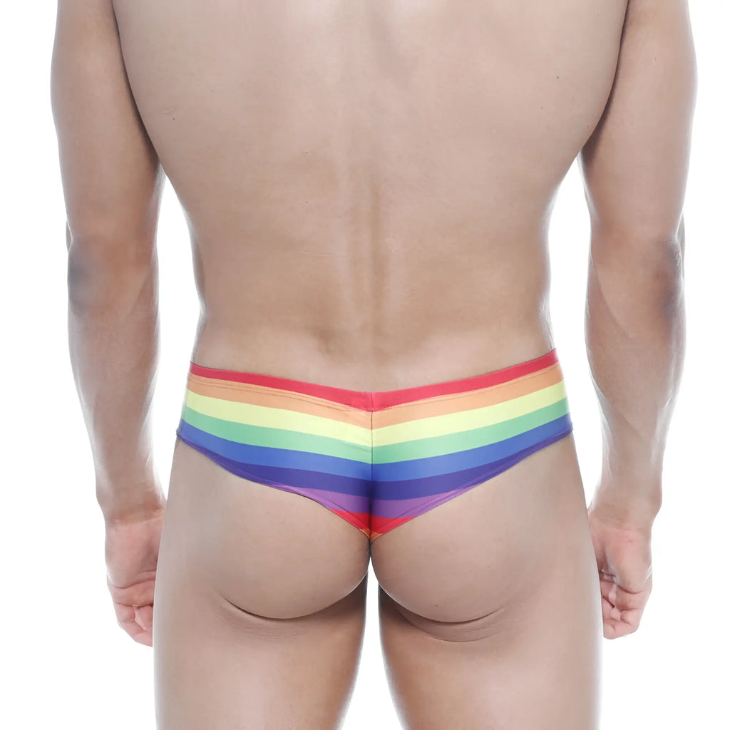 MetroMaleWear Micro Cheek Rainbow 2027-04 rainbow-striped men’s briefs with a snug form-fitting design