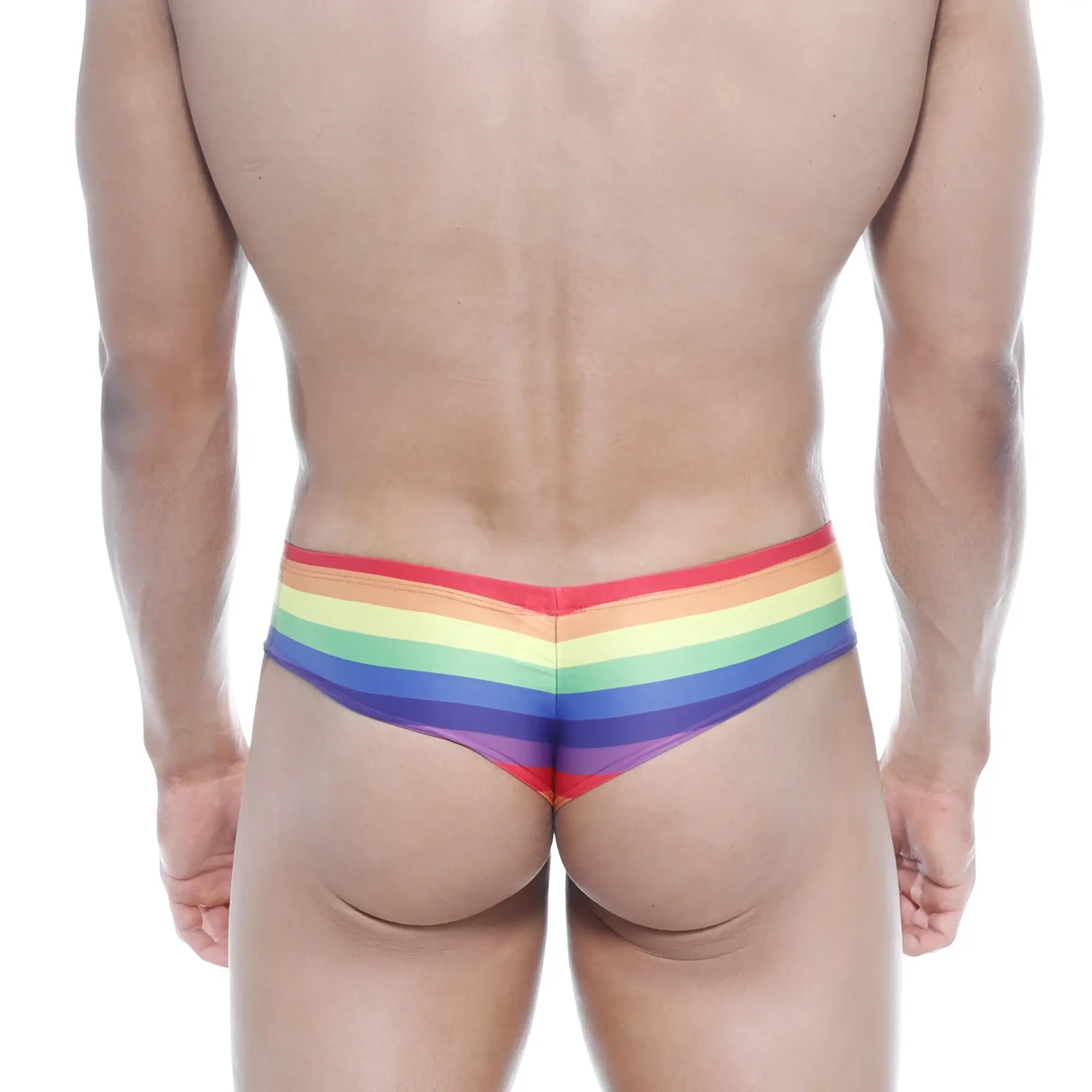 MetroMaleWear Micro Cheek Rainbow 2027-04 rainbow-striped men’s briefs with a snug form-fitting design