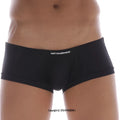 Black slim form-fitting microfiber briefs with metromalewear logo on waistband metro malewear boxster 2010-20