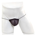 Black lace thong with thin elastic straps made of microfiber from metropolitanwear model 2015-48 in black
