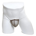 A taupe mesh thong with reinforced darker brown trim from MetroMaleWear microfiber g khaki mesh 2015-48 collection