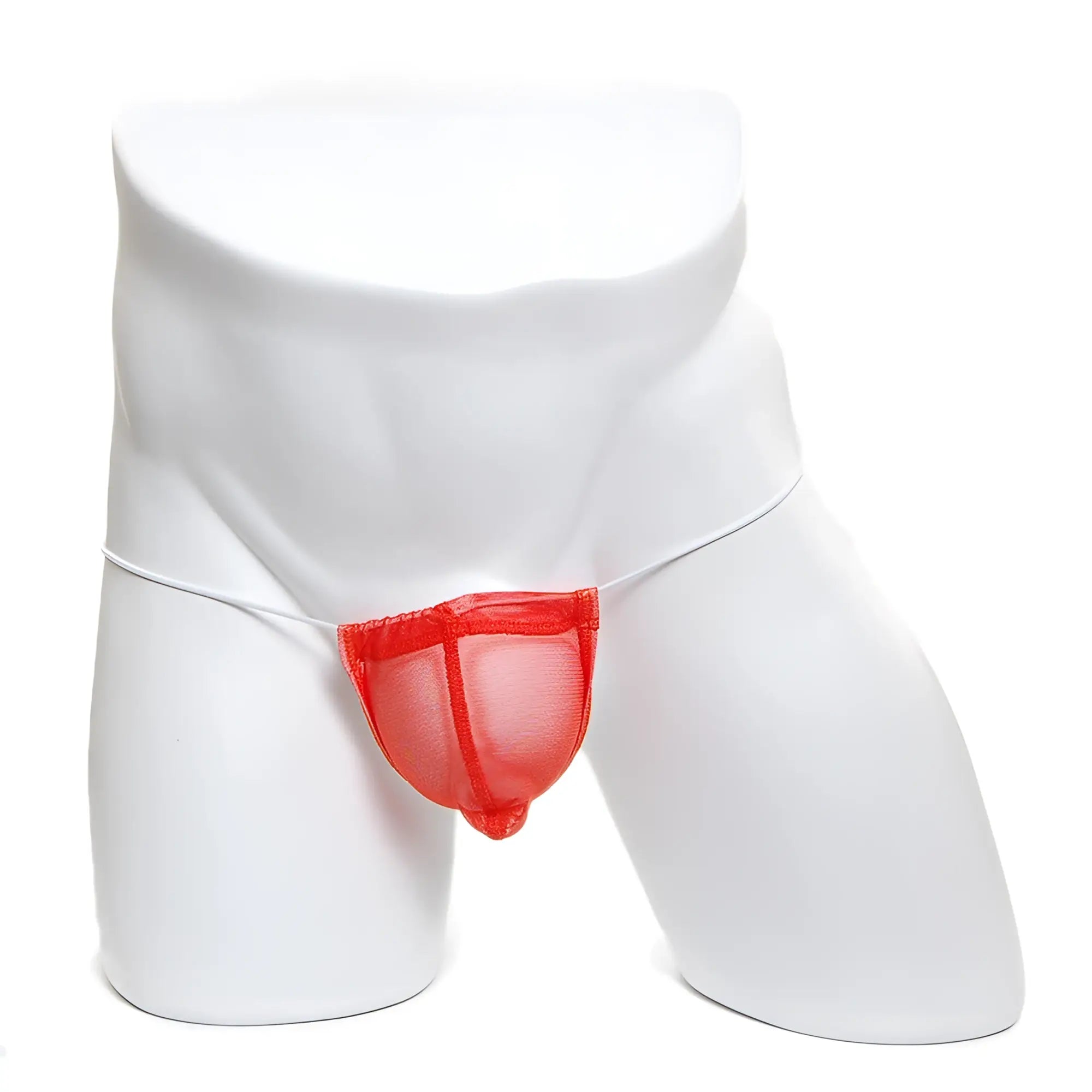 MetroMaleWear orange mesh microfiber jockstrap with a supportive contoured design in red mesh fabric