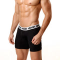 Black mens microfiber boxer briefs with white elastic waistband printed army metro malewear 10 inch 2023 20