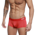 Metro male wear microfiber red men’s briefs with white logo on waistband for comfortable everyday wear