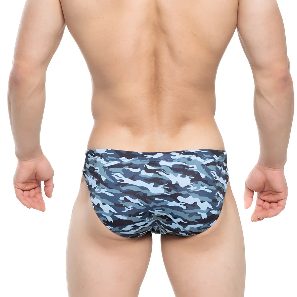 Metro malewear military bikini navy 5103-m92 blue and gray camouflage swim trunks made from lightweight fabric