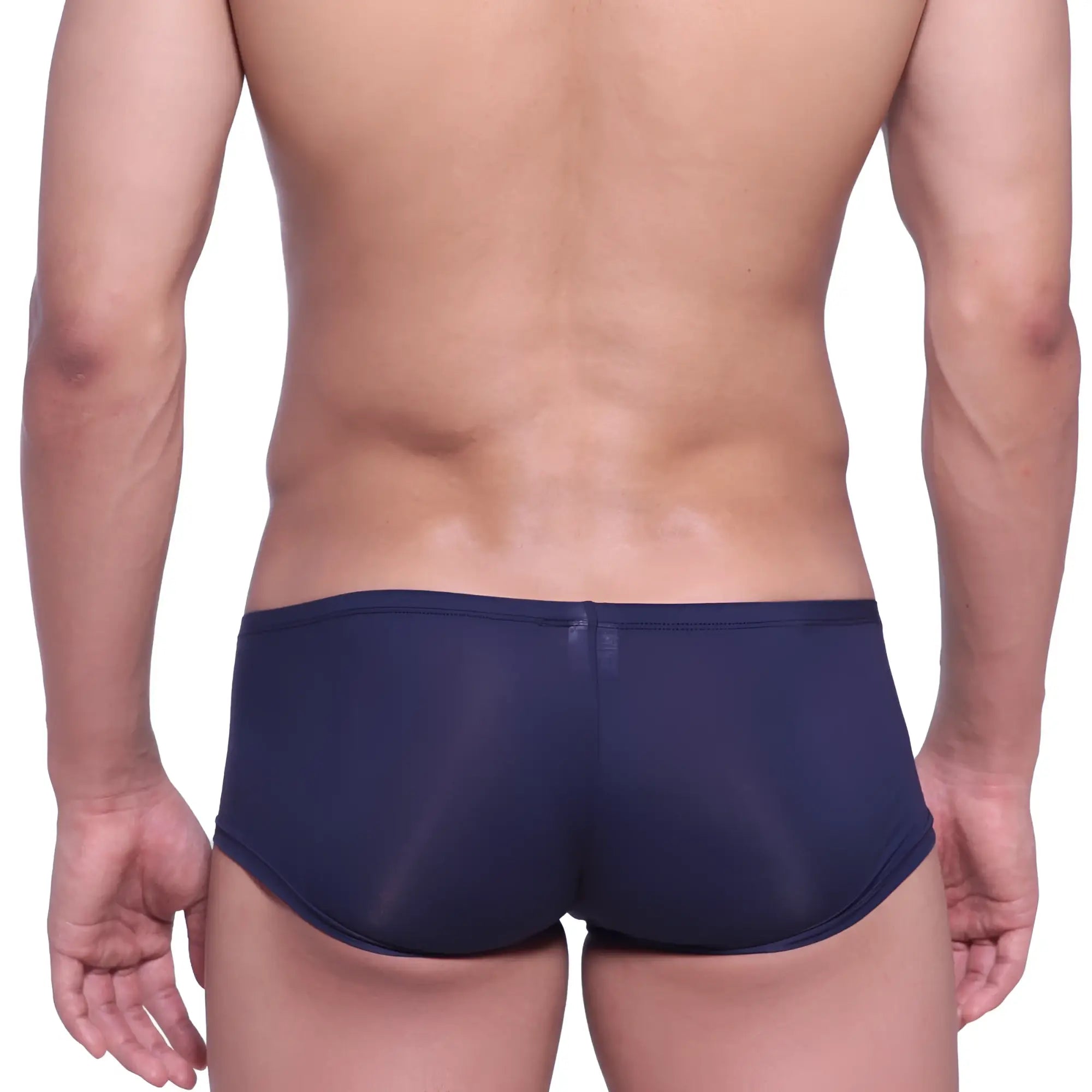 Metro malewear minimo boxer navy 2013-28 navy blue sheer mesh briefs front view showcasing breathable design