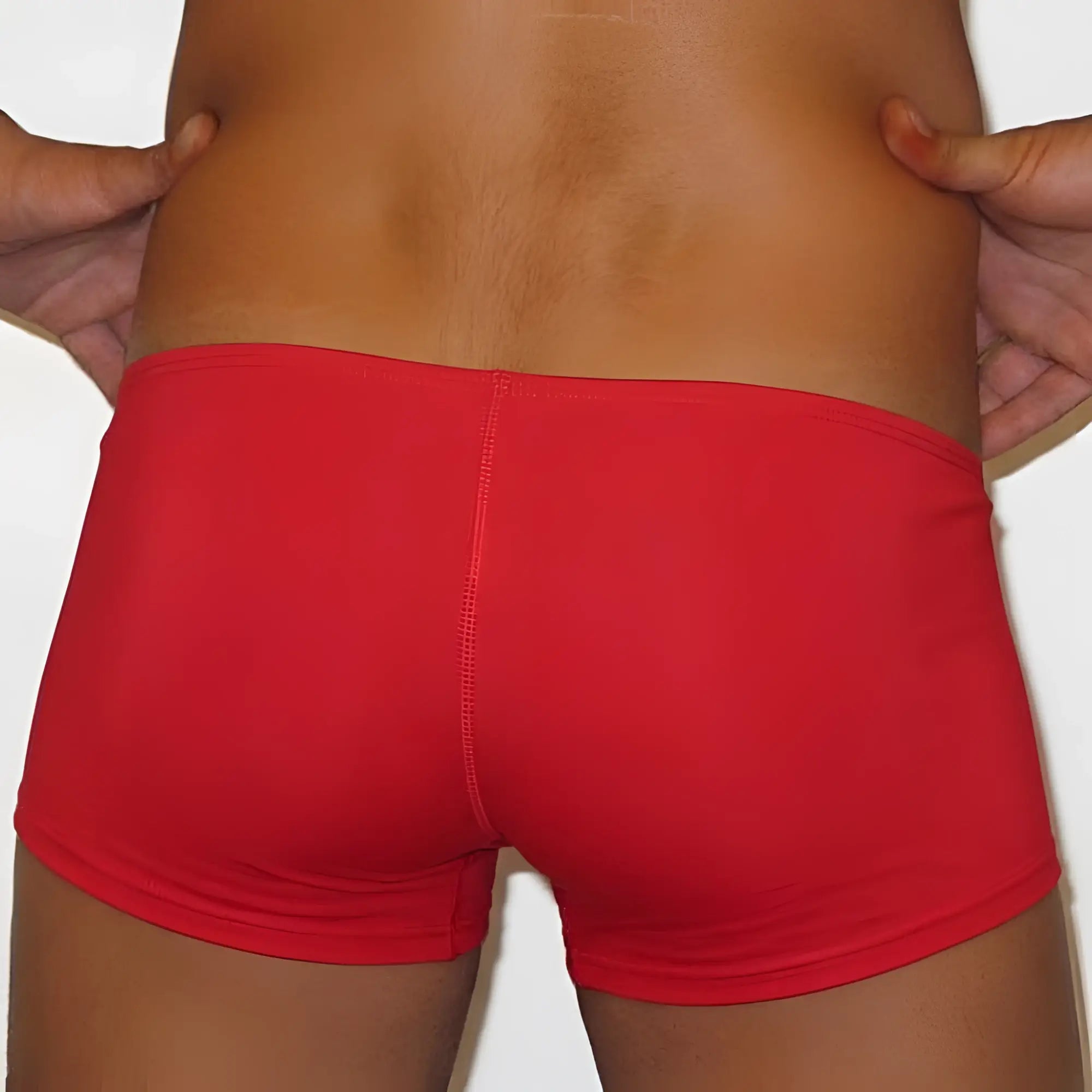 MetroMaleWear mínimo boxer red 2013-12 red briefs back view smooth stretchy fabric with central seam