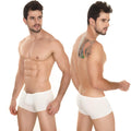 White metro malewear minimo boxer briefs with a smooth form-fitting design for comfortable everyday wear