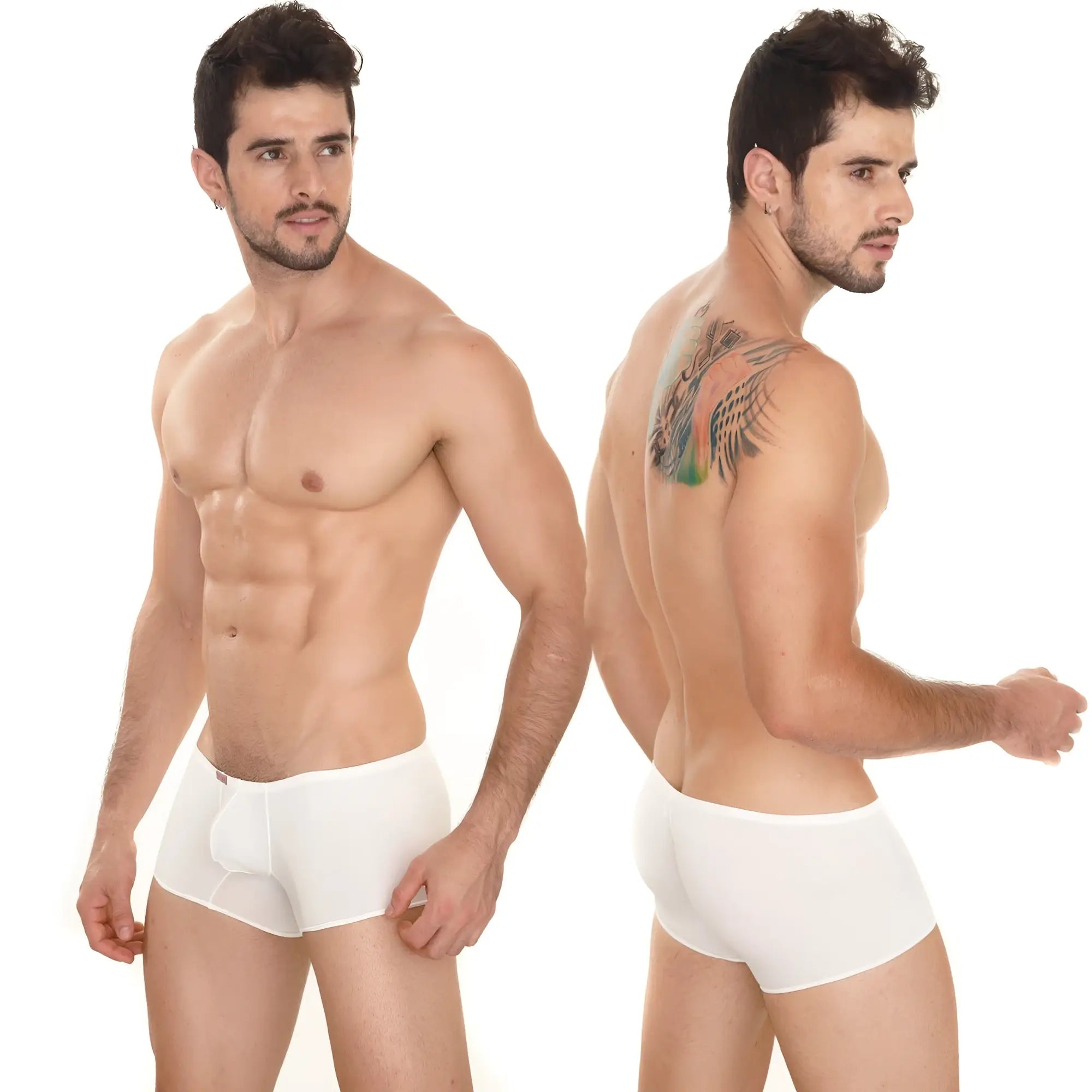 White metro malewear minimo boxer briefs with a smooth form-fitting design for comfortable everyday wear