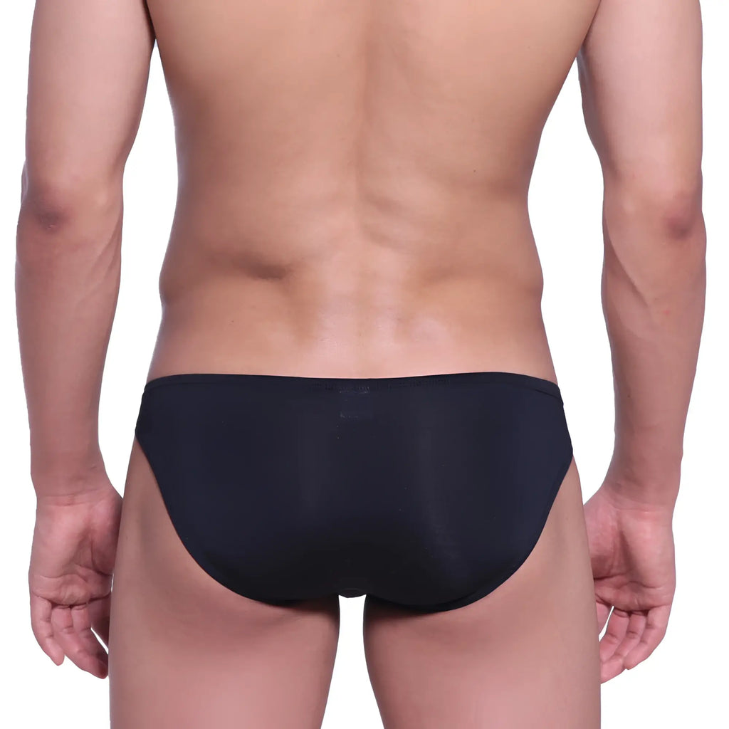 Black briefs MetroMaleWear minimo hip brief with smooth form-fitting design in black for comfortable wear