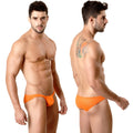 MetroMaleWear minimo hip brief metallic orange bright orange form-fitting swim trunks with smooth fabric finish