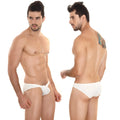 White mens briefs metro male wear minimo hip brief white 2006-00 with sleek minimalist design front side view