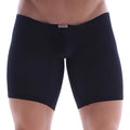 Metro male wear minimo long black boxer briefs with form-fitting design and subtle waistband label