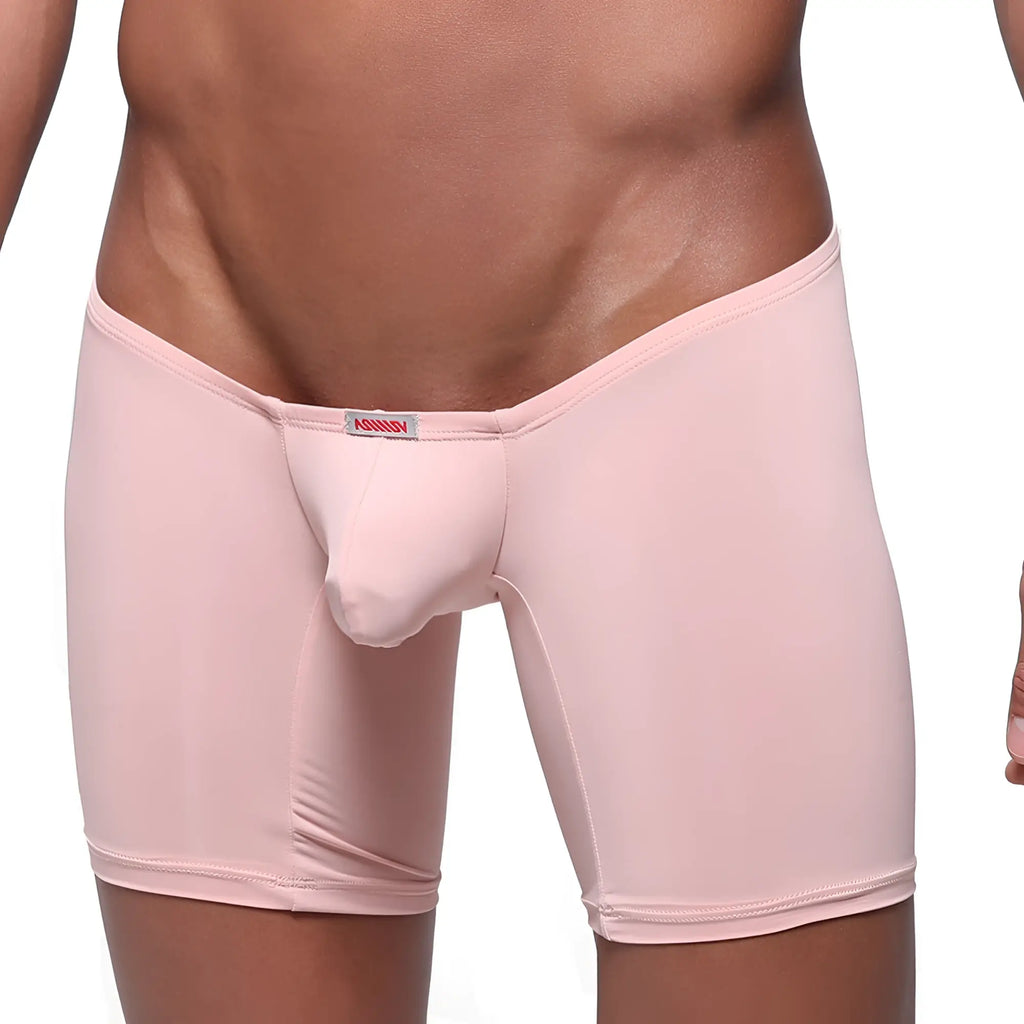 Pink mens briefs metroMalewear minimo long boxer dusty pink with supportive form fitting design and brand tag