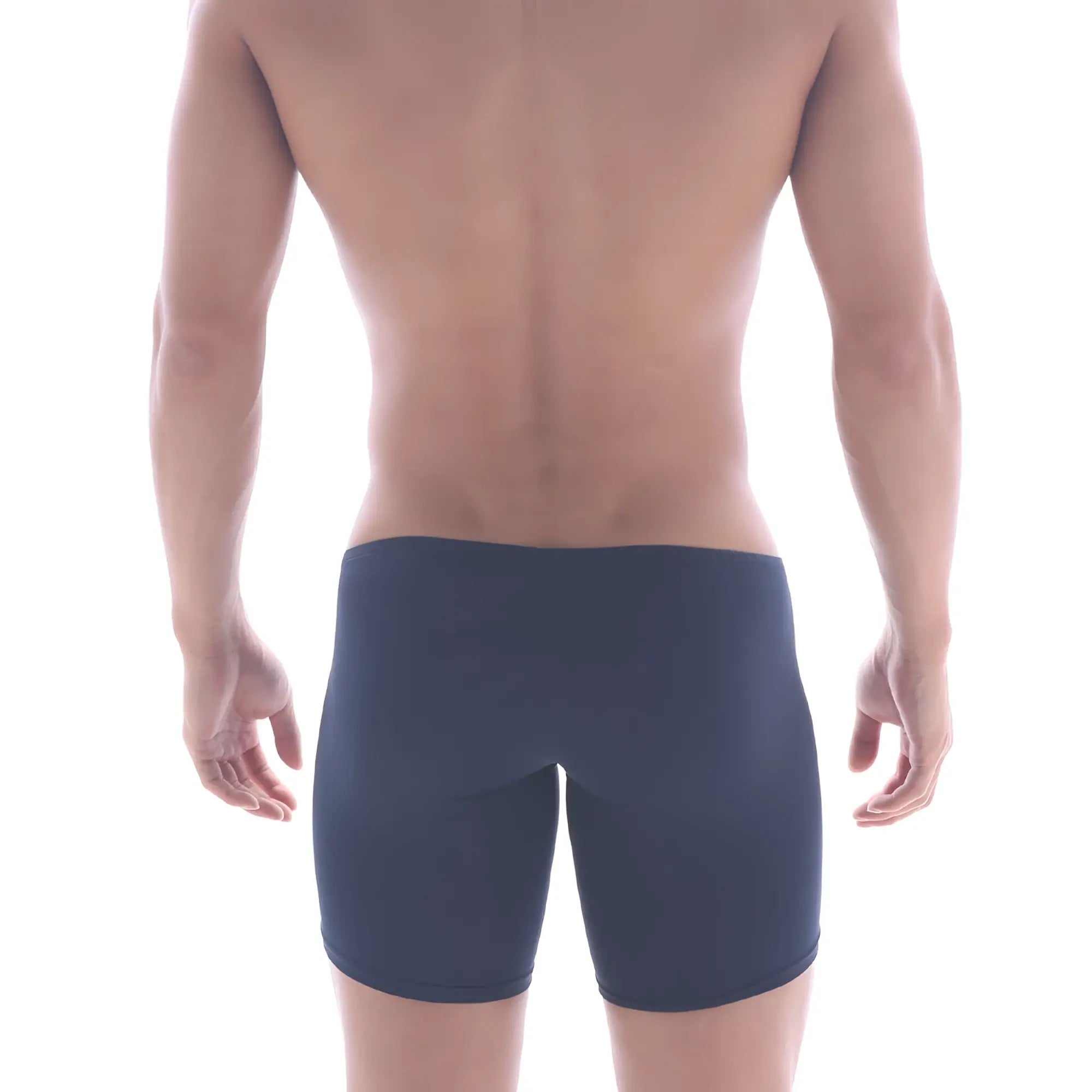Navy blue stretch briefs by MetroMaleWear Minimo long boxer 2034-28 featuring comfortable flexible fabric