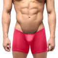 MetroMaleWear Minimo long boxer red 2034-12 bright pink form-fitting men’s boxer briefs with smooth fabric and brand tag